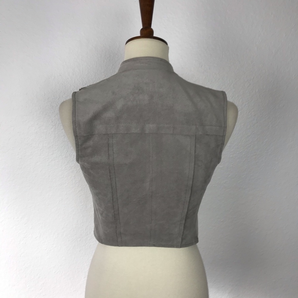 BCBG Max Azria Damien Suede Crop Vest - Picture 7 of 8